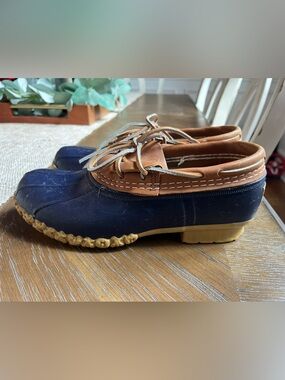 Vintage L.L. Bean Bean Boots Short Ankle Duck Boot Navy size 7